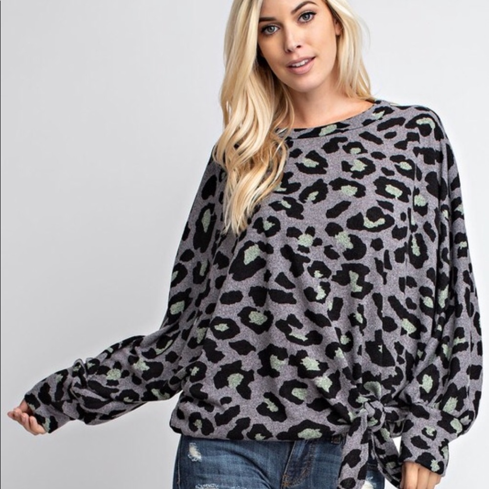 Leopard Knit Top